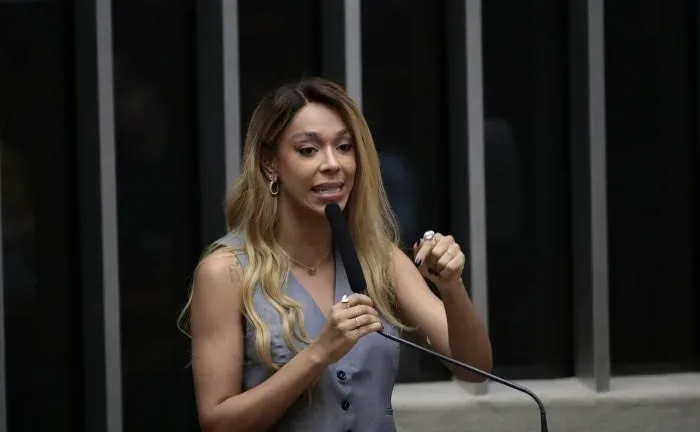 Deputada federal Érika Hilton em evento político.