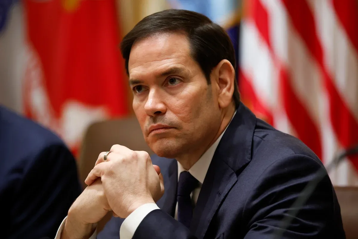 Marco Rubio, secretário de Estado dos Estados Unidos, discursa durante coletiva oficial.