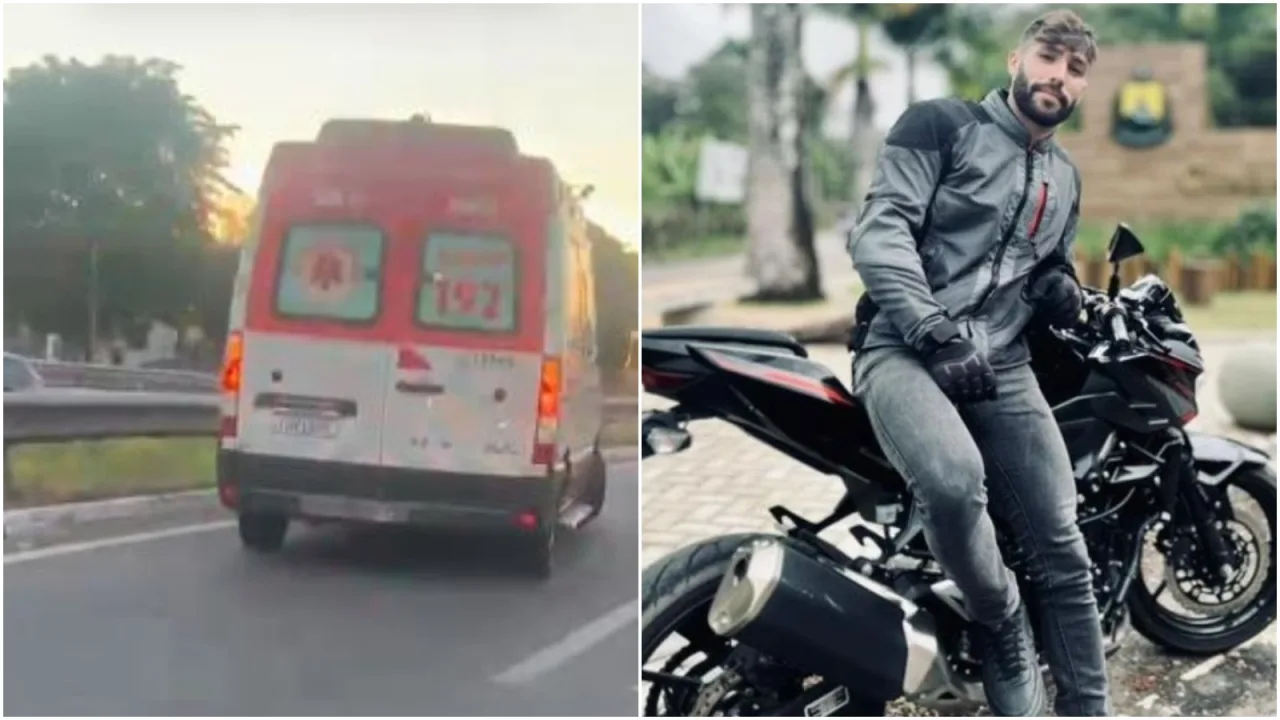 Local do acidente de trânsito na Grande Fortaleza onde o motociclista faleceu.