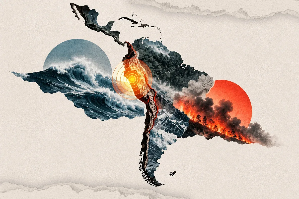 Imagem ilustrativa de danos causados por fenômenos naturais na América Latina.