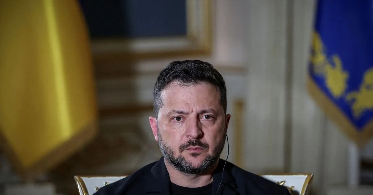 Volodymyr Zelensky discursando sobre a segurança da Ucrânia.