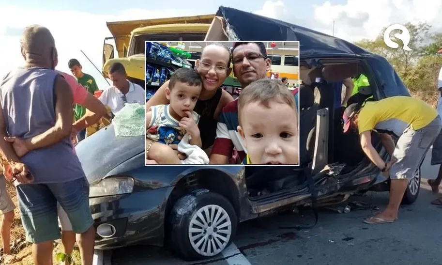 Quatro pessoas da mesma família morrem em acidente na CE-187; duas das vítimas eram crianças