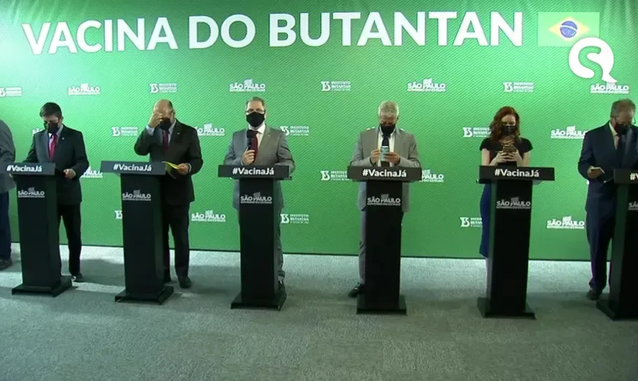 Vacina CoronaVac tem eficácia global de 50,38% nos testes feitos no Brasil, diz Instituto Butantan