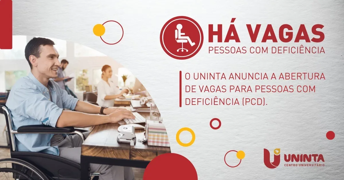 UNINTA anuncia vagas para pessoas com deficiência (PcD)