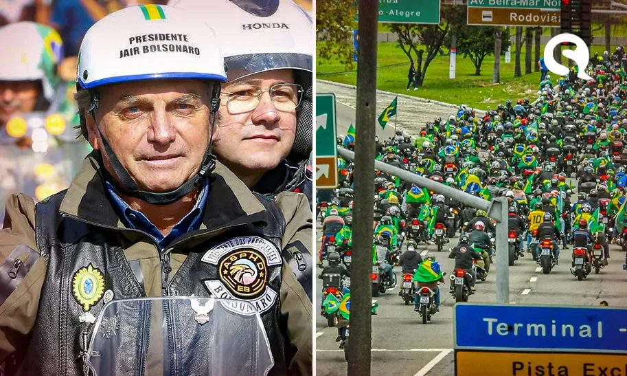 Bolsonaro participa de motociata em Florianópolis
