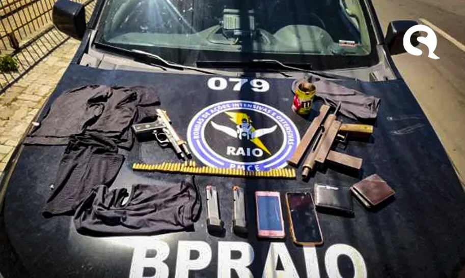 Dupla é presa em flagrante com motos roubadas e submetralhadora artesanal em Sobral