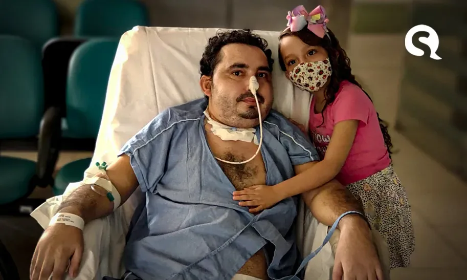 Pai diagnosticado com doença rara se emociona ao receber visita da filha no HRN