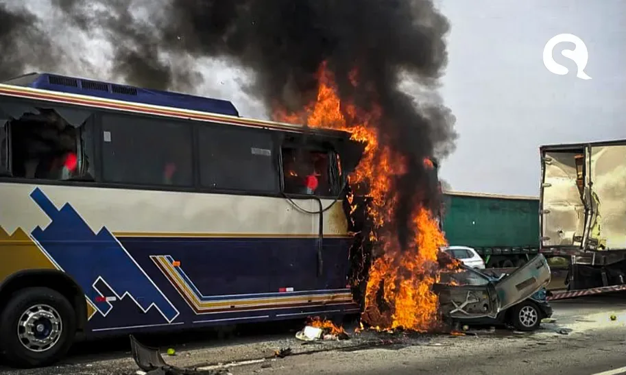 Acidente entre caminhão, ônibus e carros deixa 6 mortos na via Dutra
