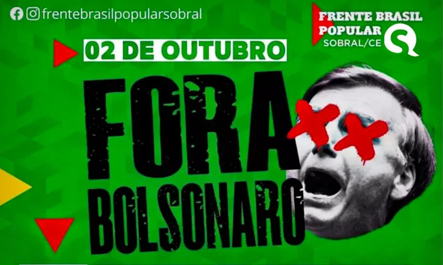 Ato Público em Sobral no sábado (2/10) protestará contra Bolsonaro