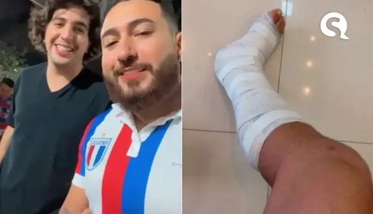 Fã de Nattanzinho, do hit ‘Tem cabaré essa noite’, torce o pé ao lado do cantor e é levado a hospital pelo ídolo
