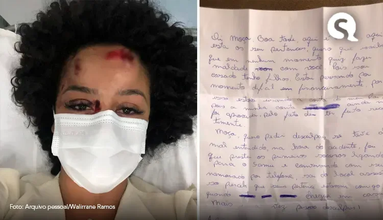 Passageira pula de carro em movimento por achar que seria estuprada por motorista de app e recebe carta dele no dia seguinte; fotos