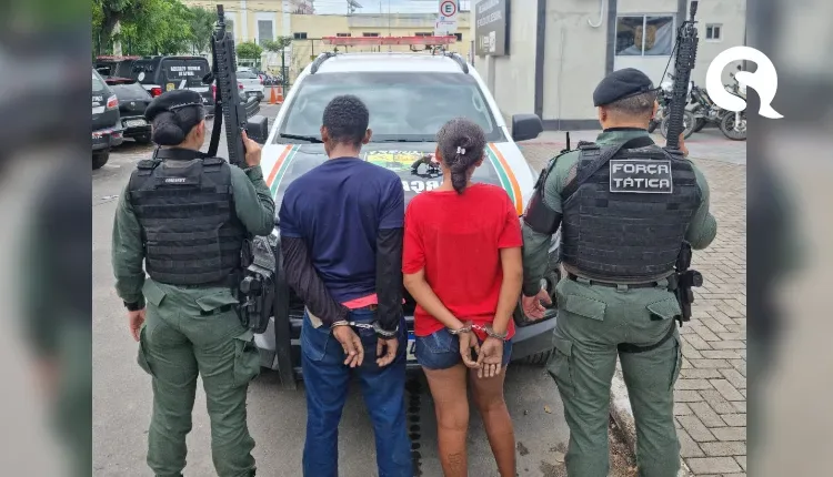 Casal é preso após roubar celular de vítima no bairro Derby em Sobral