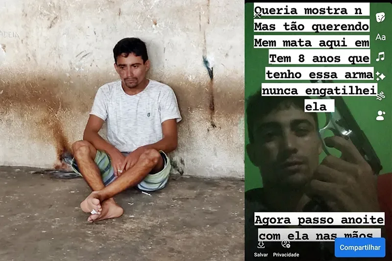 Dono de circo de Sobral é preso após postar foto com pistola e fazer ameaças no Piauí