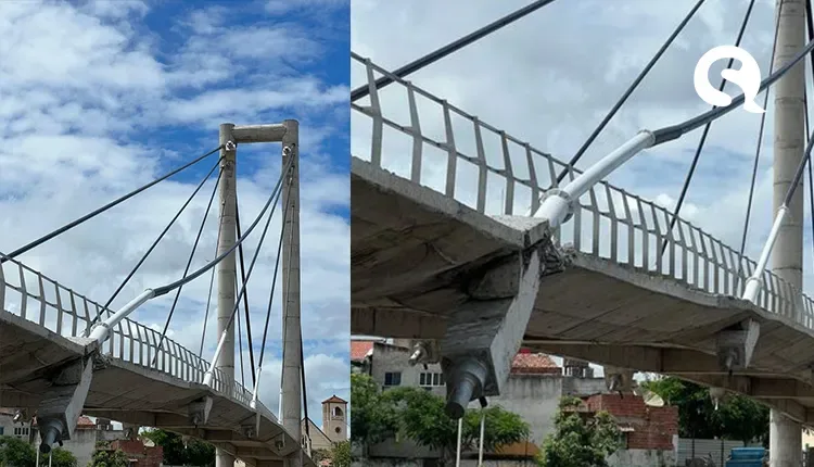 Ponte é bloqueada em Sobral após rompimento de parte da estrutura