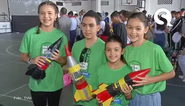 Crianças e jovens constroem foguetes com garrafas pet e participam de competição no Ceará