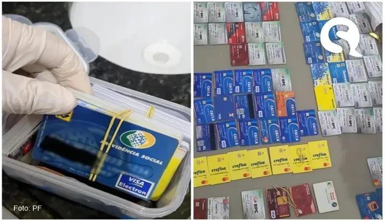 Operação contra fraude no amparo social ao idoso encontra cartões dentro de vaso sanitário, no Ceará