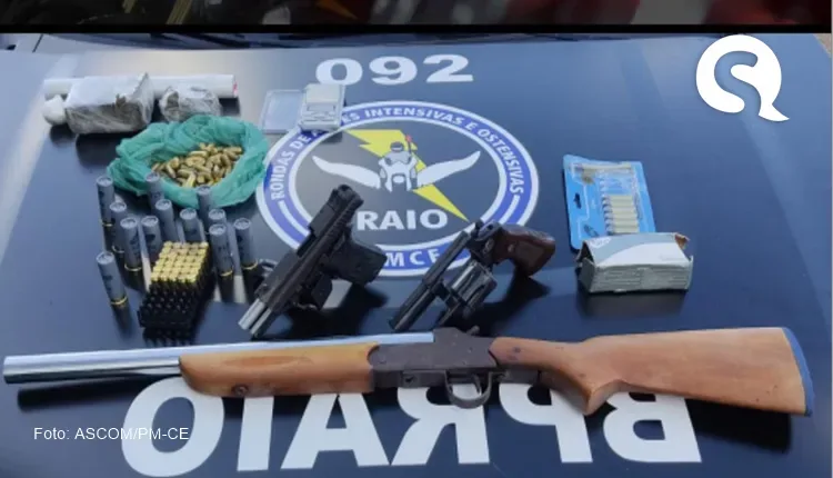 Trio é preso pelo RAIO com armas e drogas em Amontada