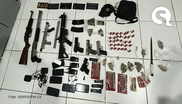 Durante ofensiva em Caucaia, PMCE captura 11 pessoas e apreende oito armas e mais de 300 munições