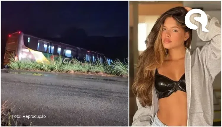 Ônibus da cantora de piseiro Brisa Star cai em ribanceira, em Ipaumirím