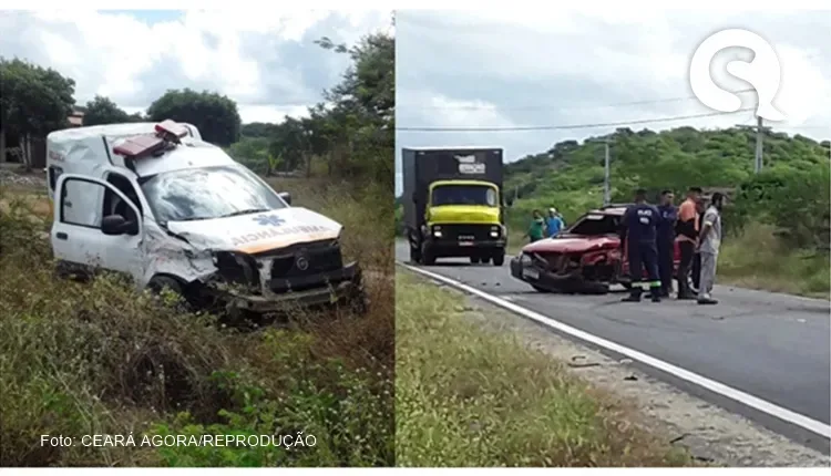 Dois pacientes ficam feridos após acidente com ambulância
