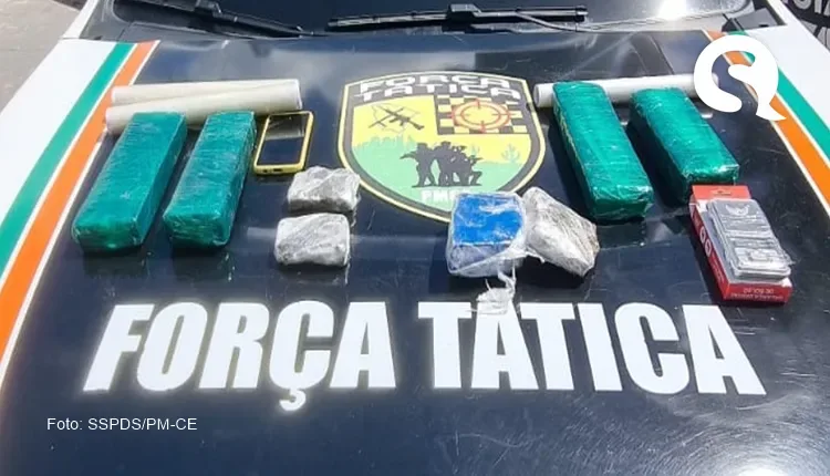 PMCE captura suspeito e apreende quase 3 kg de drogas em Sobral