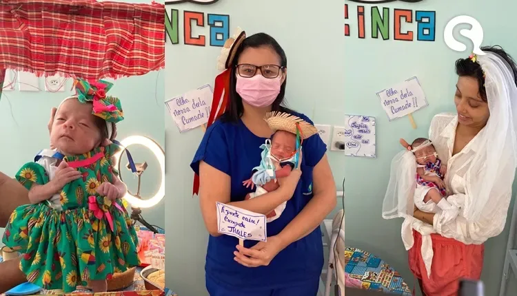 “Arraiá da Santa Casa” tem bebês vestidos com roupas juninas confecionadas pelas suas mães