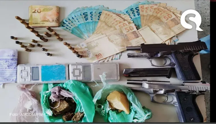 Suspeitos são presos pela PMCE com armas e drogas em Itarema