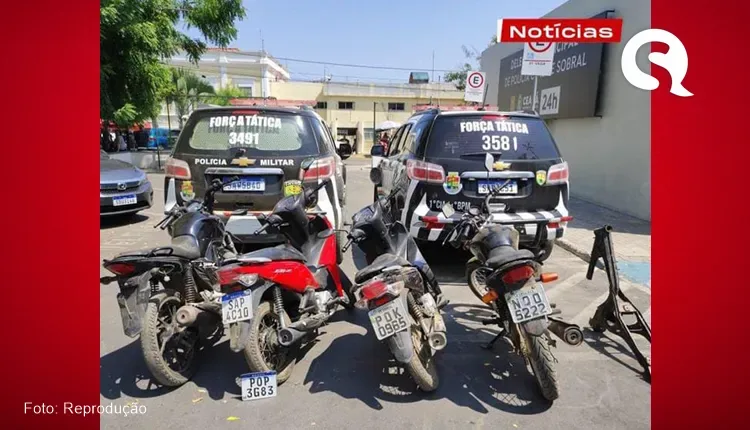 Força tática recupera 4 veículos com queixa de roubo e um chassi no Serrote na Piaba, em Sobral