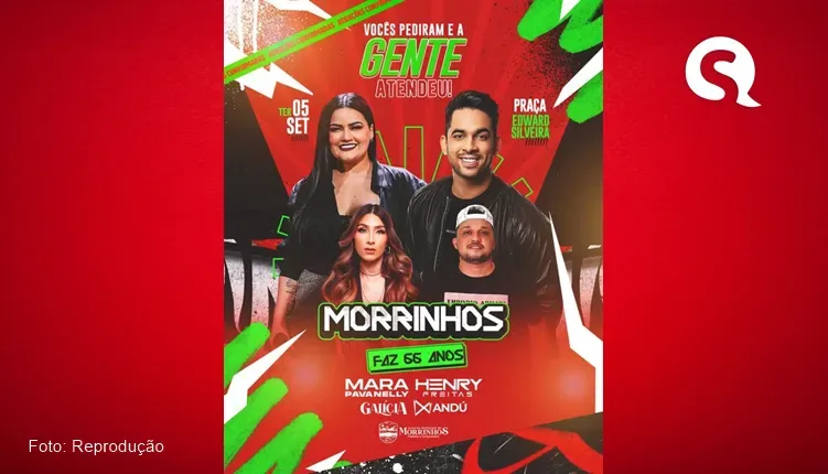 Morrinhos comemora 66 anos com shows de Mara Pavanelly, Henry Freitas e outras atrações