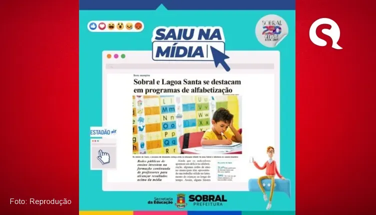 Educação de Sobral é destaque no jornal O Estado de São Paulo no Dia Mundial da Alfabetização