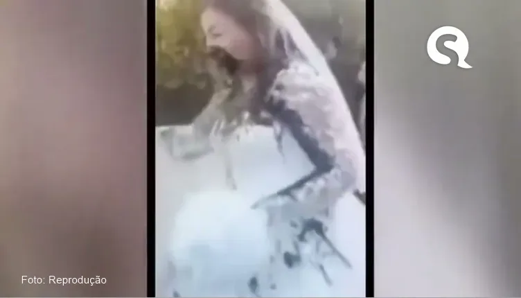 Ex invade casamento e joga bosta nos noivos após ter sido abandonada
