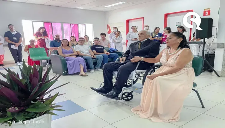 Paciente em cuidados paliativos realiza último sonho e se casa em hospital do Ceará