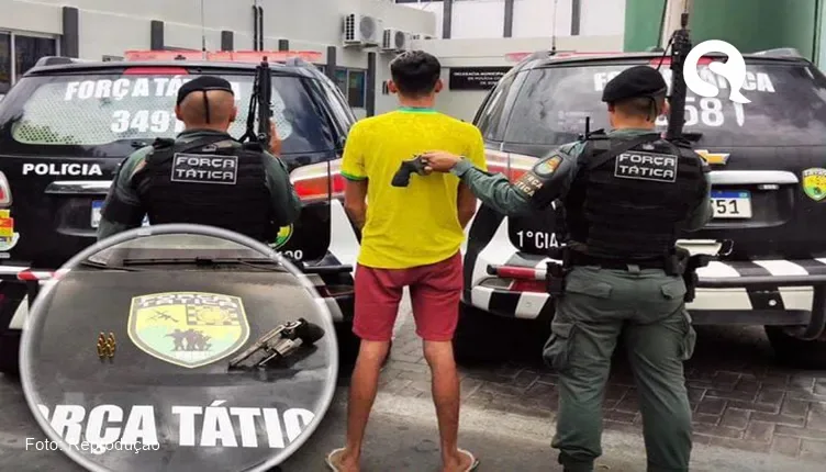 Força tática prende indivíduo com arma de fogo no bairro Terrenos Novos em Sobral
