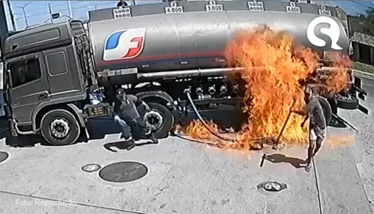 Homem incendeia tanque de combustível em posto na cidade de Cariré