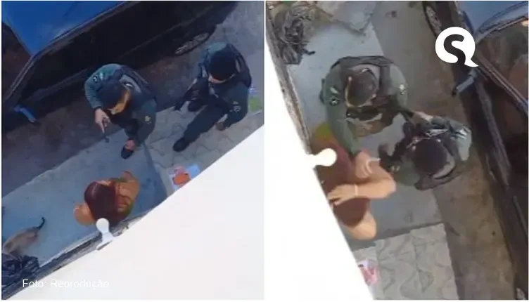Policial aponta arma e empurra mulher que exigia ser abordada por agente feminina em Fortaleza