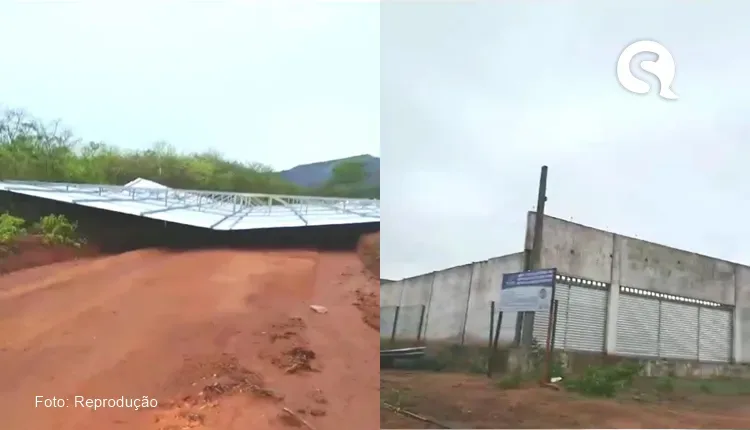 Forte ventania arranca teto de aterro sanitário em Mucambo e deixa estrada interditada