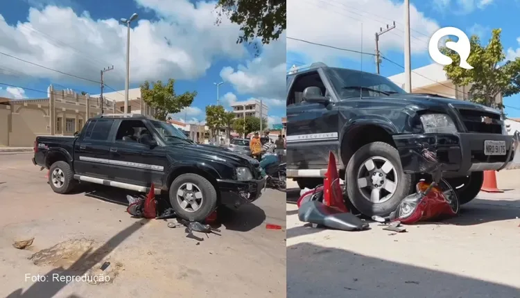 Colisão entre carro e moto deixa uma pessoa ferida em Guaraciaba do Norte