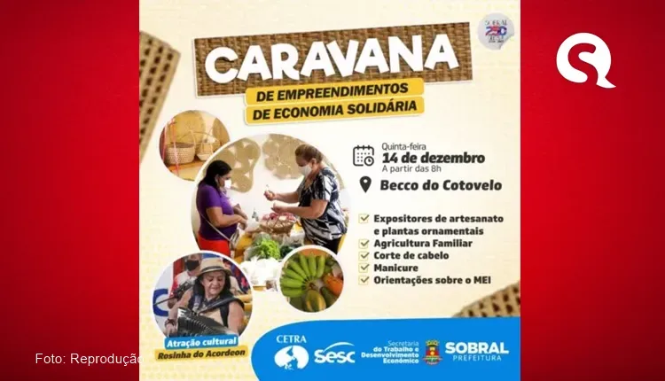 Caravana de Empreendimentos de Economia Solidária será realizada no Becco do Cotovelo nesta quinta-feira (14/12)