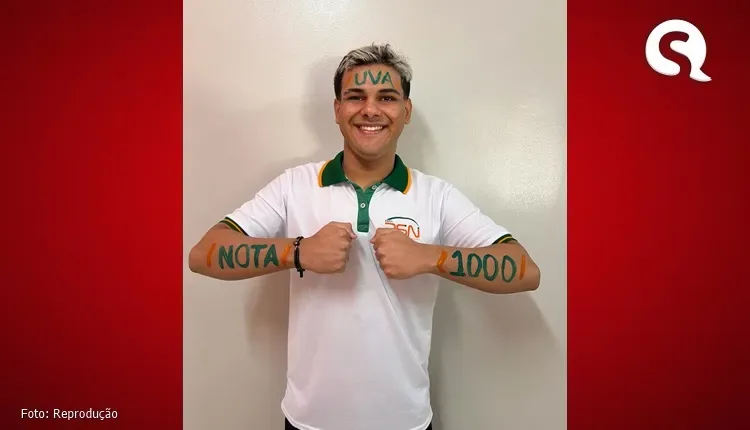 Marco-CE | Aluno da rede pública tira ‘nota mil’ na redação do vestibular UVA 2024.1