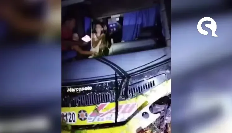 Ônibus universitário de Camocim tomba após motorista desviar de animais na pista na CE-085