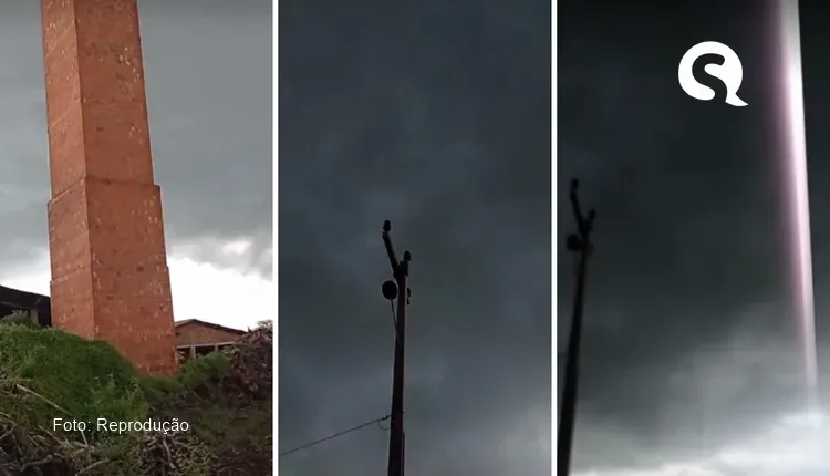 Homem registra queda de raio em fábrica de tijolos no Ceará enquanto filmava céu: ‘Estrondo medonho’