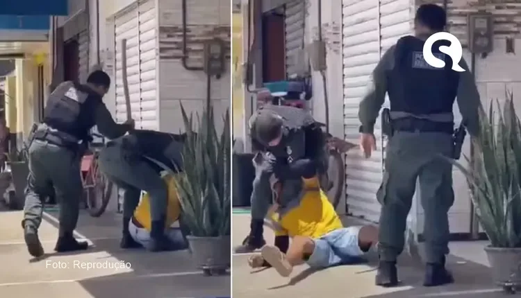Policiais militares agridem metalúrgico com chutes e pedaço de madeira na cidade de Tamboril-CE