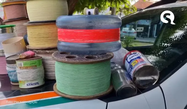 Polícia prende homem com dezenas de pipas e linha com cerol no Ceará