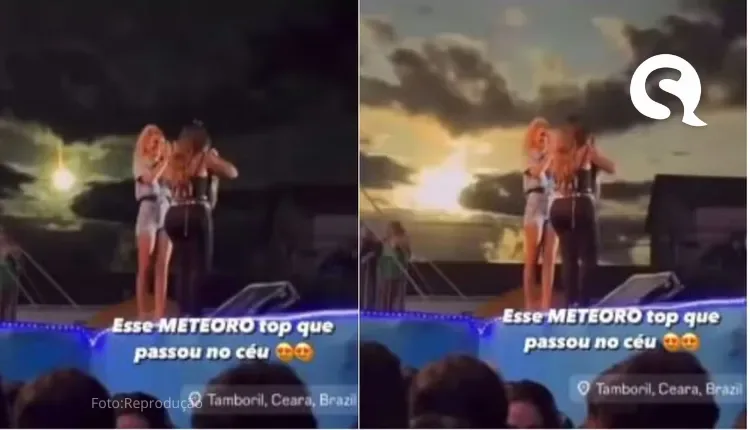 Meteoro cruza o céu e impressiona o público durante show da Simone Mendes em Tamboril