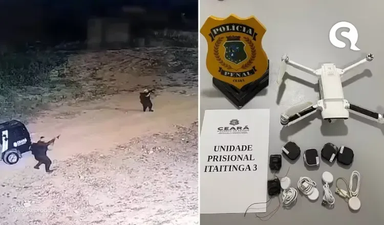Policiais derrubam drone usado para tentar entregar carregadores, relógios e chips em presídio no Ceará