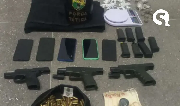 Polícia Militar prende trio com armas, munições e drogas em Amontada