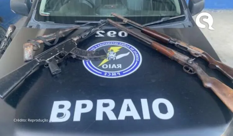 Trio é detido pela PMCE em posse de quatro armas de fogo em Amontada