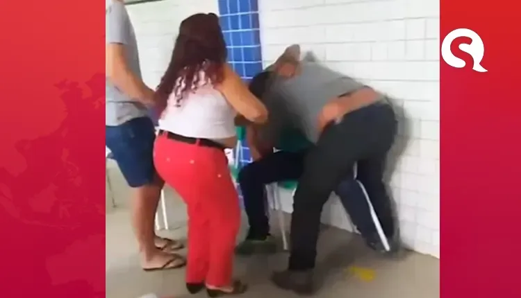 Cena de violência é flagrada em local de votação em Viçosa do Ceará, neste domingo (6)