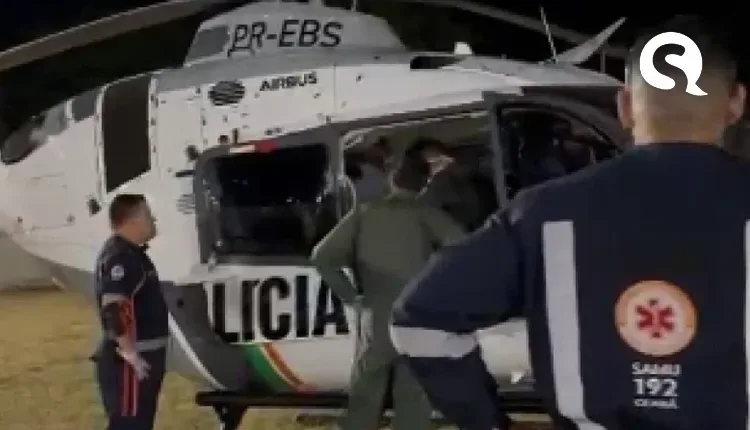 Homem sofre acidente de trânsito em Itapipoca e é transferido de helicóptero para Fortaleza