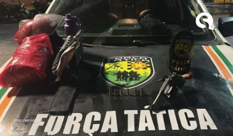 PMCE captura suspeitos de roubo a veículo portando arma de fogo em Sobral